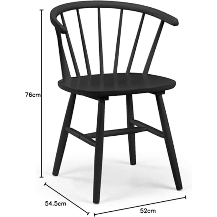 Julian Bowen 2er-Set Modena Esszimmerstühle - Schwarz – Bild 2