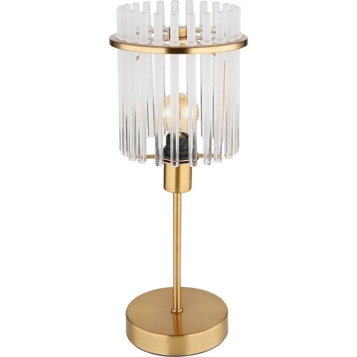 Tischleuchte, Metall, Gold, Glasstäbe, E14, H 37,5 cm – Bild 9