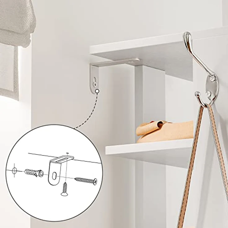 Hoobro Schuhregal 8-lagiges Regal, schmales Schuhablage, Schuhschrank mit 2 Haken, Ablagegestelle, platzsparend, Stabil, 28 x 28 x 113 cm – Bild 7