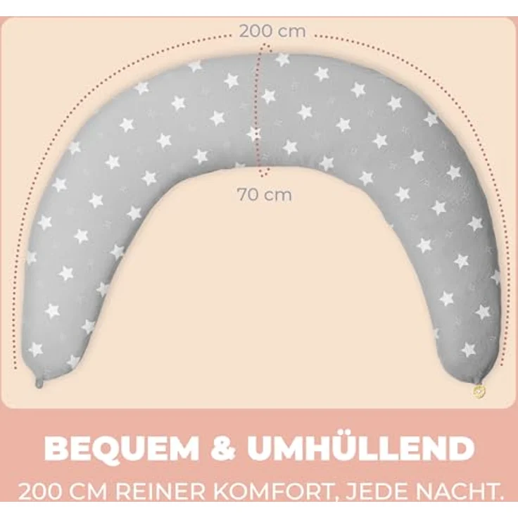 Stillkissen Schwangerschaftskissen XXL 200x70cm Lagerungskissen für Baby/Erwachsene Kissen für Schwangere Seitenschläferkissen mit Bezug aus Baumwolle Ergonomisch & Multifunktional 100% Waschbar – Bild 8