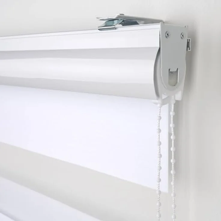 Doppelrollo DUO-Rollo mit 20 cm Streifen, Liedeco, Lichtschutz, mit Bohren, verschraubt, im Fixmaß – Bild 5