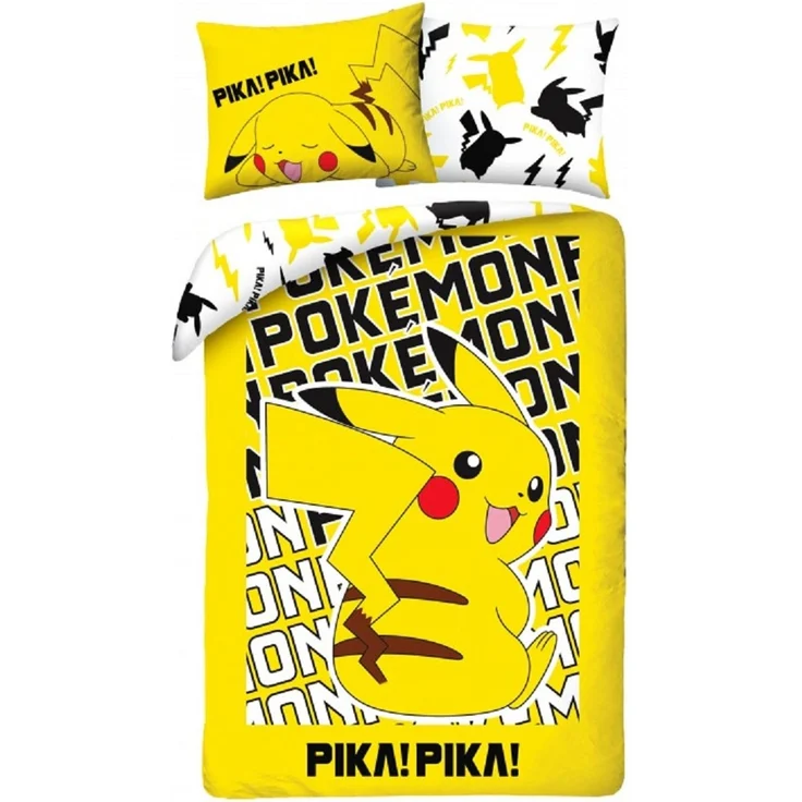 Pokémon Bettwäsche Set aus Baumwolle Bettdeckenbezug 140 × 200 cm mit 70 × 90 cm Kissenbezug