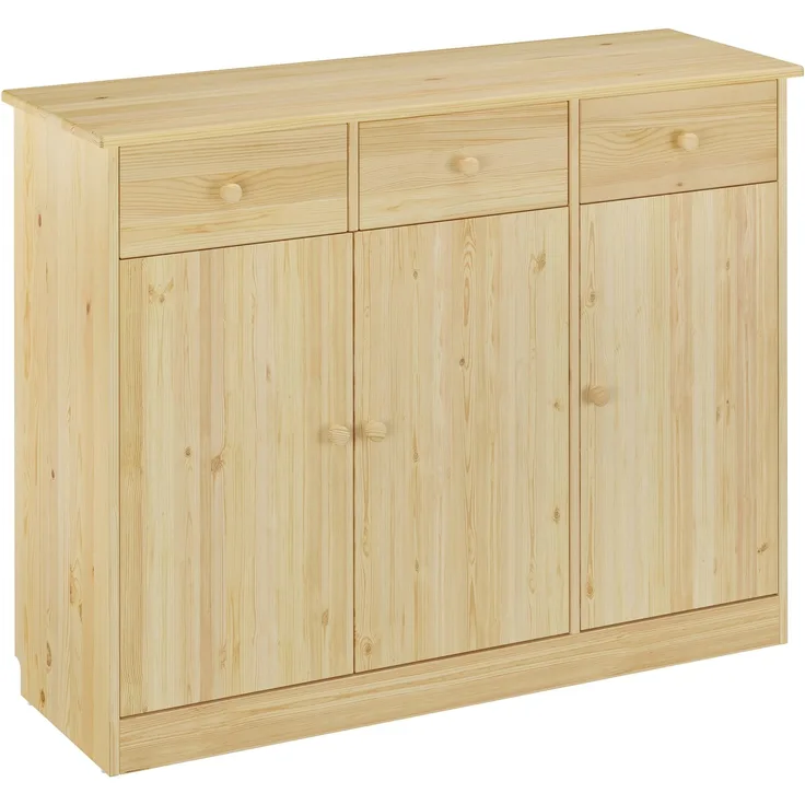 Erst-Holz 90. 50-25 Highboard Kommode Anrichte Kiefer Sideboard natur 3 Schubladen, 3 Türen