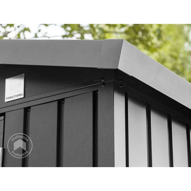 GFP Primeyard Gerätehaus Metall Gartenhaus 210x150x205 cm Geräteschuppen Satteldach anthrazit – Bild 4