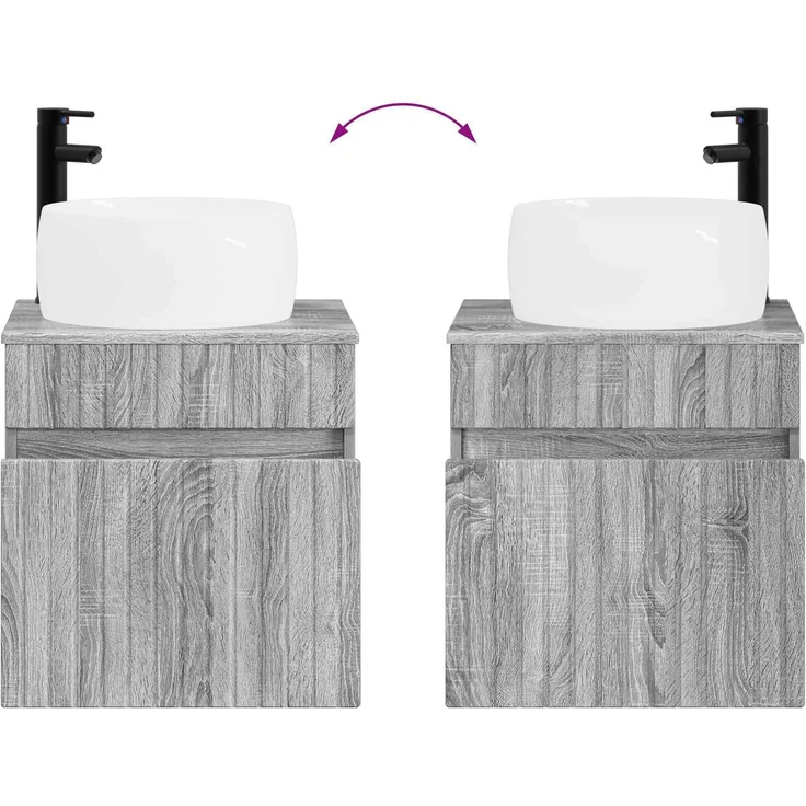 vidaXL Badezimmerschrank-Set 3 stk. Grau Sonoma 157 x 44,5 x 80 cm 3405773 – Bild 10