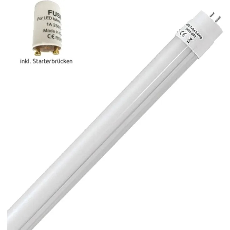 1x 9W LED Röhre G13 T8 60cm Leuchtstoffröhre Tube Neutralweiß 4200K 900 Lumen 270° Abstrahlwinkel/inkl. Starter milchweiße Abdeckung [Energieklasse A+]