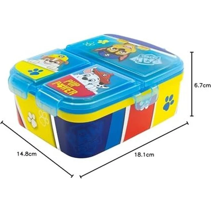 Lunchbox für Kinder mit 4 Fächern aus Kunststoff verschiedene Motive Paw Patrol – Bild 5