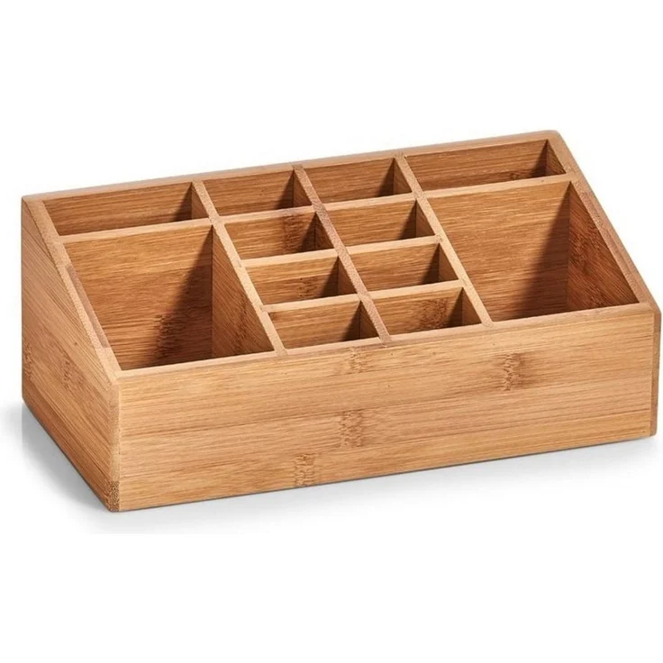 Zeller Present Aufbewahrungsbox Zeller 25385 Organizer mit 12 Fächern, Bambus, ca. 25,4 x 12 x 10 cm – Bild 1