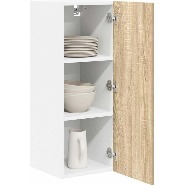 vidaXL Hängeschrank 2 pcs Sonoma-Eiche und Weiß 30 x 31 x 80 cm 884247 – Bild 2