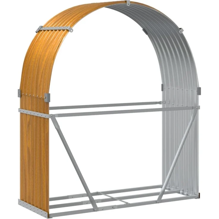 vidaXL Kaminholzunterstand Holzoptik 120x45x140 cm Verzinkter Stahl 364581 – Bild 10