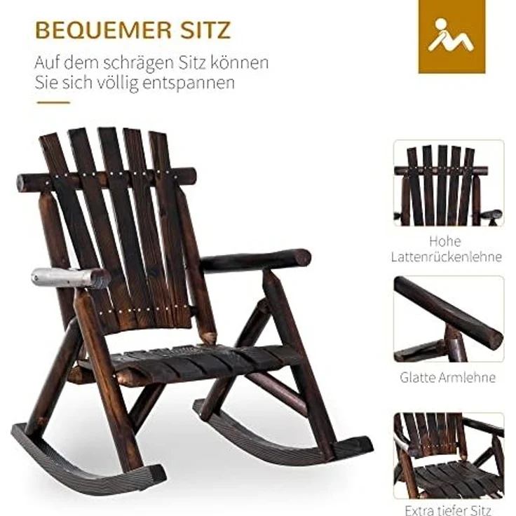 Outsunny Schaukelstuhl Schaukelstuhl mit Armlehne – Bild 6
