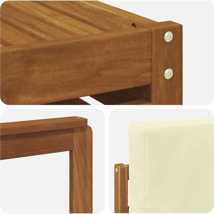 vidaXL Outdoor-Sofagarnitur 8 stk. 8-Sitzer Natur und Creme 3375195 – Bild 8