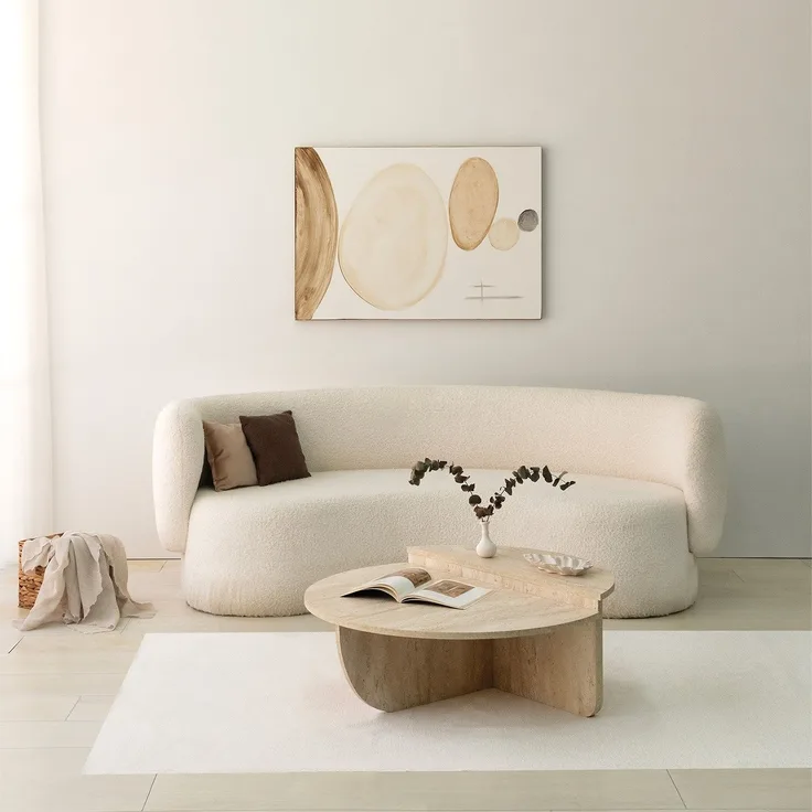 Skye Decor 'Podium' Couchtisch, Travertin, 90 x 35 x 90 cm