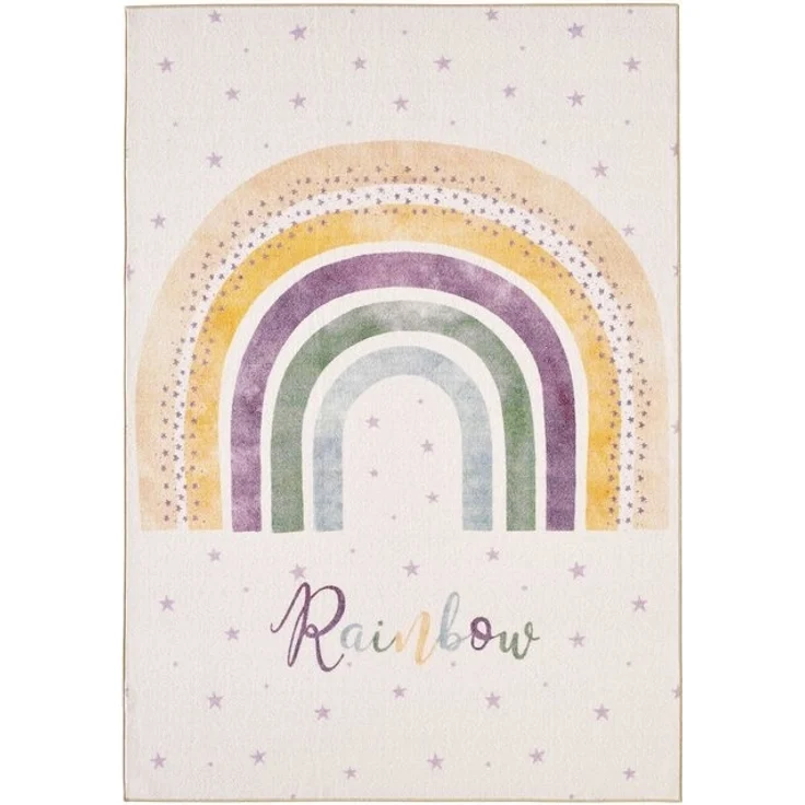 SIMPEX24 Teppich Regenbogen, Rechteckig, Höhe: 7 mm, Jungen-Mädchen Babyzimmer Teppich Kinderzimmer – Bild 4