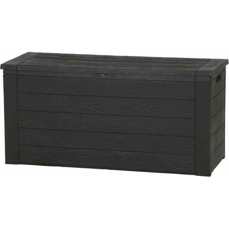 Gartentrends Kissenbox Woody, anthrazit, Kunststoff, wetterbeständig, 46x58x120cm (BxHxT)