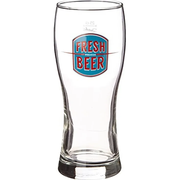 Durobor 81712 Prag-Set, 6 Stück, Fresh Beer Logo, Glas, Weiß-Blau
