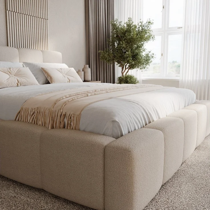 Compleo Polsterbett Wolkenbett modern und elegant, Designerbett LARAS (TOPSELLER Stauraumbett MADE IN EU), mit Bettkasten und Lattenrost – Bild 3