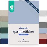 Dreamzie Spannbetttlaken 160x200 cm - 35 cm Tiefe Tasche - 100% Mikrofaser Bettlaken - Blau, Schadstoffgeprüft(Oeko TEX), Bettlaken mit Gummizug