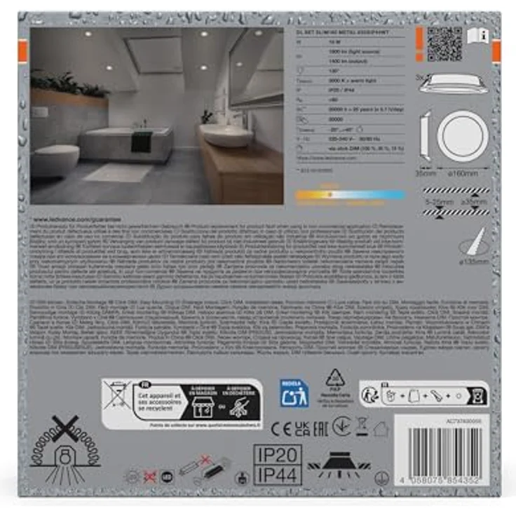 Osram Essential LED Einbaustrahler IP44 Dim 160mm 18W – Bild 4