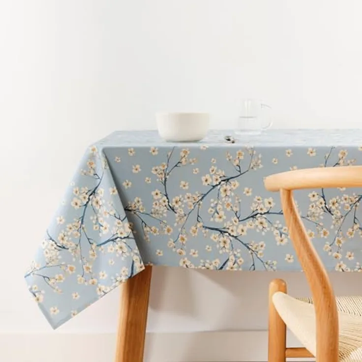 Belum 0120-327 Tischdecke, schmutzabweisend, Größe 200 x 155 cm, extraweich, Mehrfarbig, Stoff aus 100% Bio-Baumwolle, Modell 0120-327