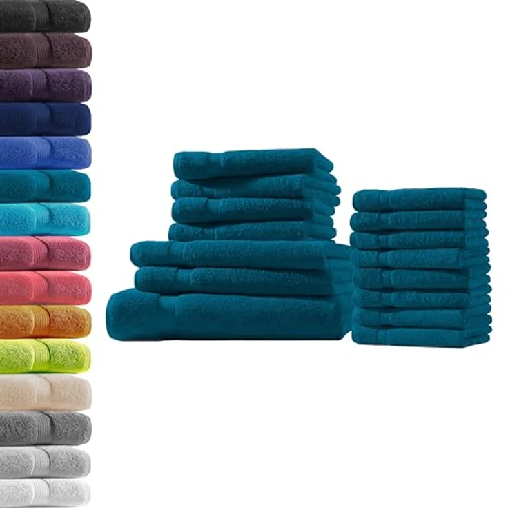 Hometex Premium Textiles Handtuch in Premium Qualität 500 g/m², Feinster Frottier-Stoff 100% Baumwolle, 1x Badetuch + 2 Duschtuch + 4 Handtuch + 8 gastetuch, weich, saugfähig, extra schwer & flauschig – Bild 2