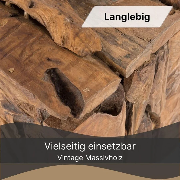 DESIGN DELIGHTS Hocker SITZBOX "Holz massiv 30", 30x30x30 cm, Holz massivholz, Sitzhocker – Bild 6