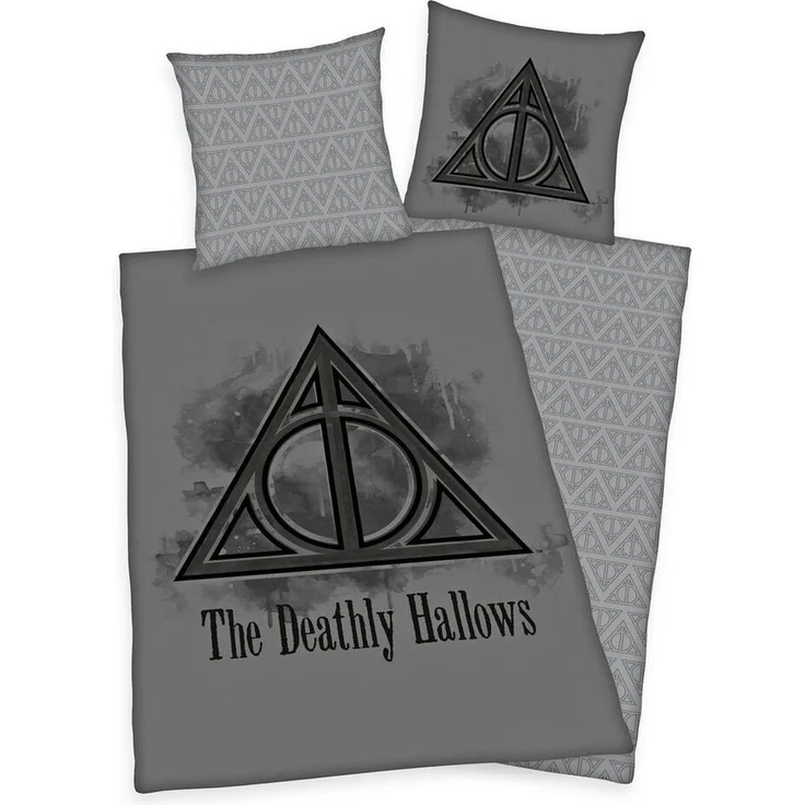 Herding Jugendbettwäsche Harry Potter Grau 135x200cm Deathly Hallows, Renforcé, 2 teilig, Heiligtümer des Todes, mit Knopfleiste – Bild 5