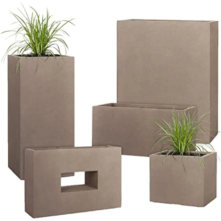 Pflanzwerk® Pflanzkübel CUBE Premium Fiberglas Blumenkübel Frostbeständig mit Lotus-Effekt, Lotus-Effekt - Handgefertigt - Eckig - Frostbeständig – Bild 6