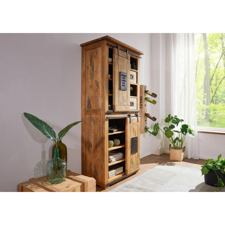 Schrank Mango 80x45x175 natur lackiert RAILWAY #117 – Bild 4