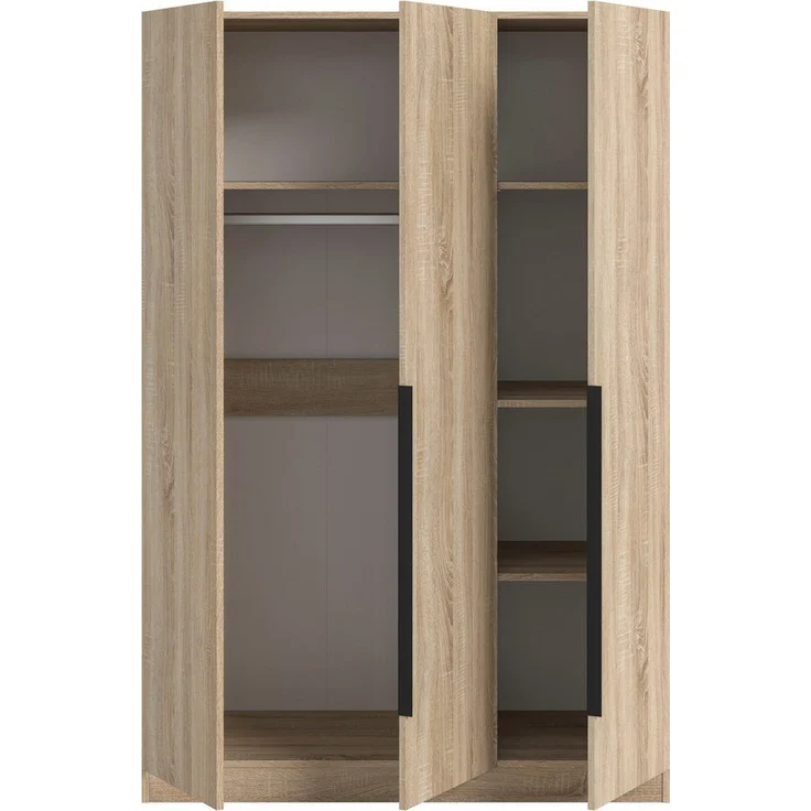 Home affaire Kleiderschrank Skarde Schlafzimmerschrank, Garderobe, Schrank, Bestseller (Otto Bestseller Garderobe Schlafzimmerschrank) Breite: 120 cm, eichefarben Kleiderstange und 4 Einlegeböden – Bild 3