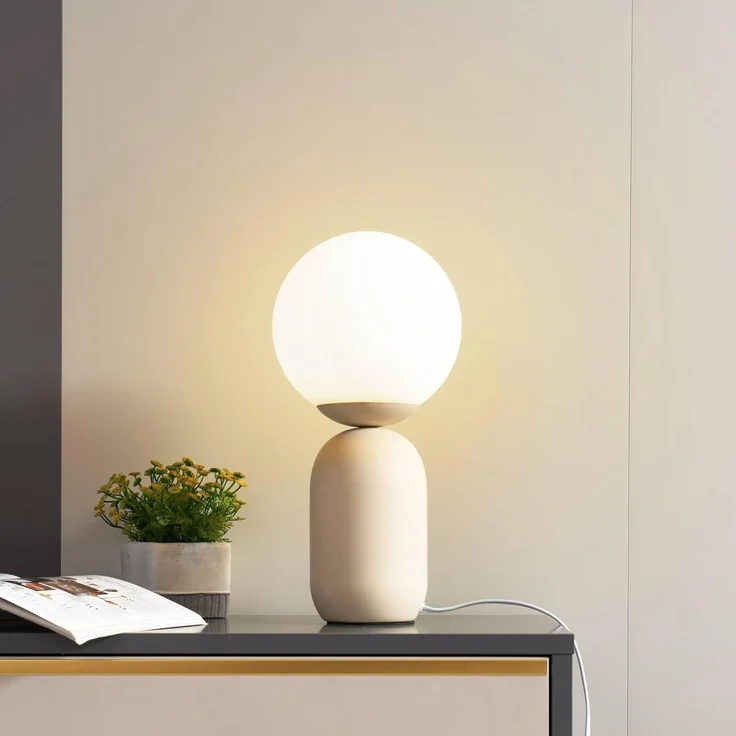 Lindby Tischleuchte Lennes, Glas Weiß IP21, 1 x 15 W LED – Bild 3