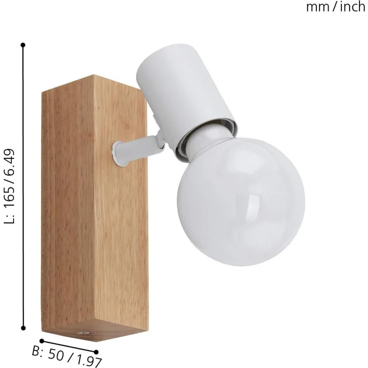 Eglo 33168 LED TOWNSHEND 3 braun, weiß E27 1X10W L:16,5cm B:5cm dimmbar – Bild 7