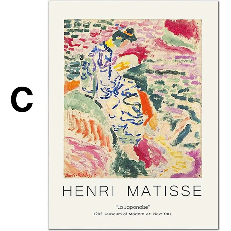 Poster Matisse Gesicht Abstrakt | Bilder Wohnzimmer | Wandbilder Schlafzimmer | Deko Print ohne Rahmen | Bilder Matisse Bunt - C / 15 x 20 cm