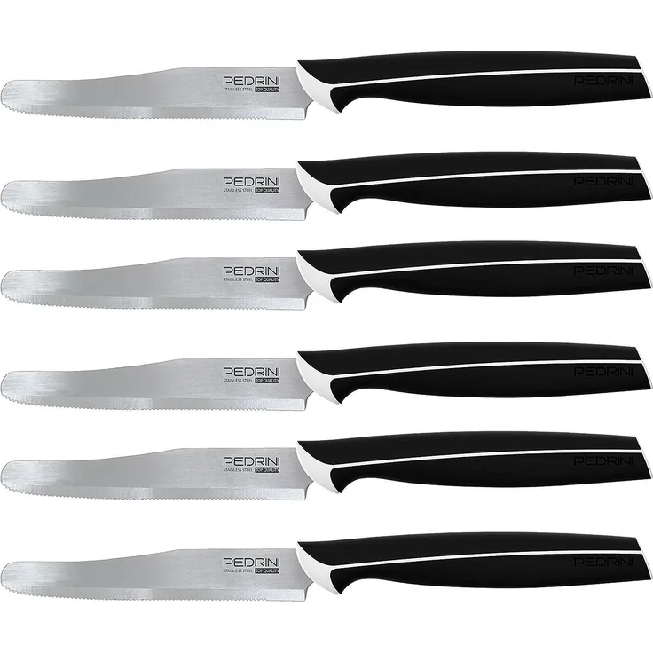 PEDRINI Master Tafelmesser, Edelstahl, Schwarz, 6 Stück, 6 Stück