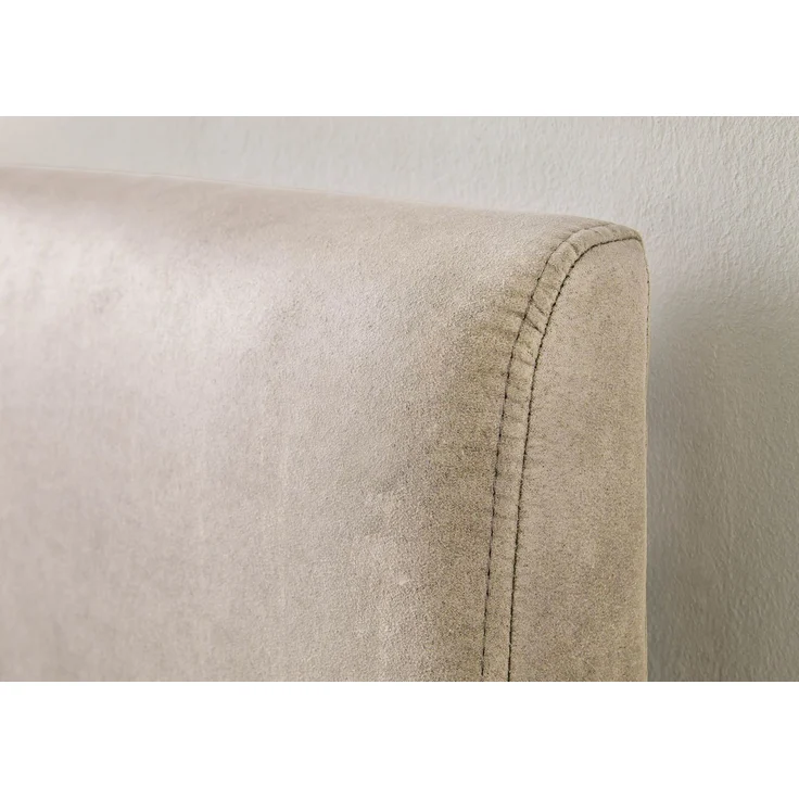 Bett mit Nachttischen Eiche 140x200x85 natur geölt, Kopfteil beige FICHTELBERG #133 – Bild 6