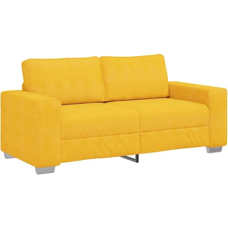 vidaXL Zweisitzer-Sofa Hellgelb 180x77x82 cm Cordstoff 4105205 – Bild 1