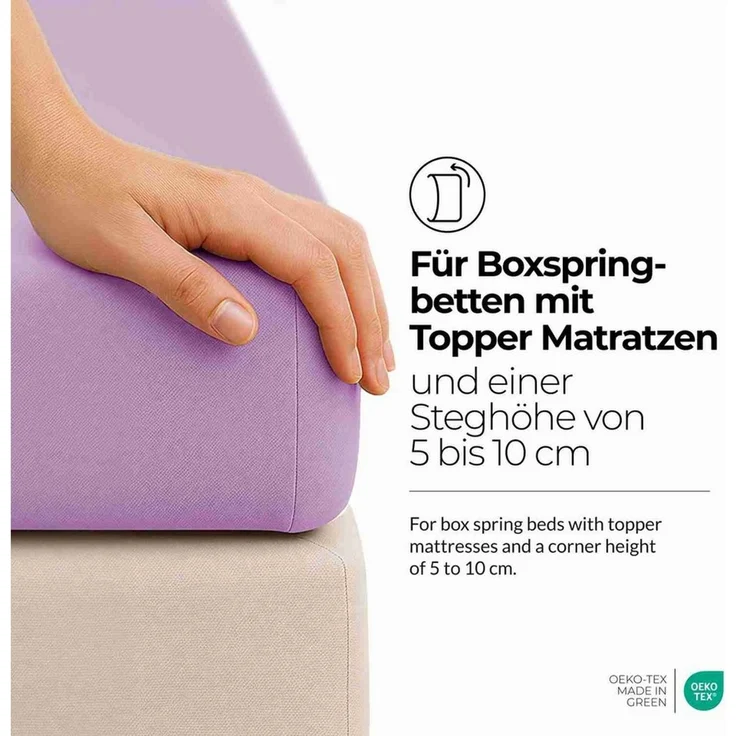 etérea Himmlische Qualität Spannbettlaken etérea Comfort Jersey Topper Spannbettlaken, Jersey, Gummizug: rundum, (1 Stück) – Bild 3