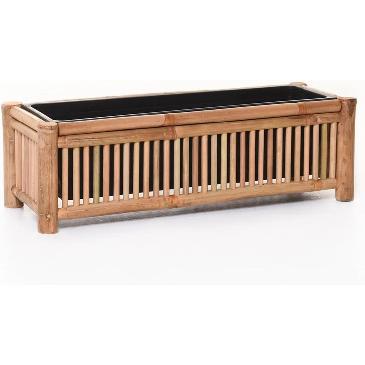 VIVANNO Balkonkasten Bambus KAJIX Kasten - Natur Matt (1 St), 66x24x20 cm – Bild 4