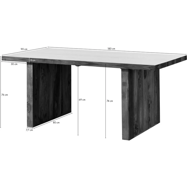 Esstisch Sheesham 180 x 90 x 76 walnuss lackiert DUKE #102 – Bild 10