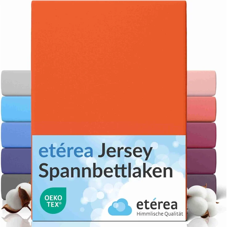 etérea Comfort Jersey Spannbettlaken Orange 200x200 cm - 200x220 cm