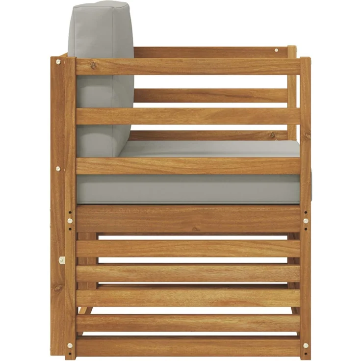 vidaXL Outdoor-Sofagarnitur Natur und Hellgrau Massivholz Akazie 3436336 – Bild 4