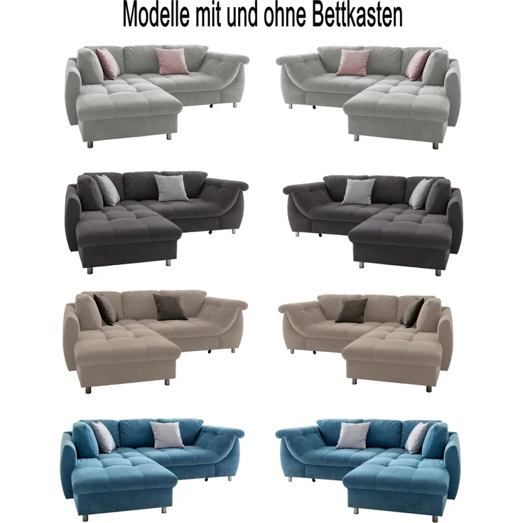 Ecksofa Schlafcouch L-Garnitur Bettkasten Ottomane links Mikrofaser Anthrazit – Bild 10