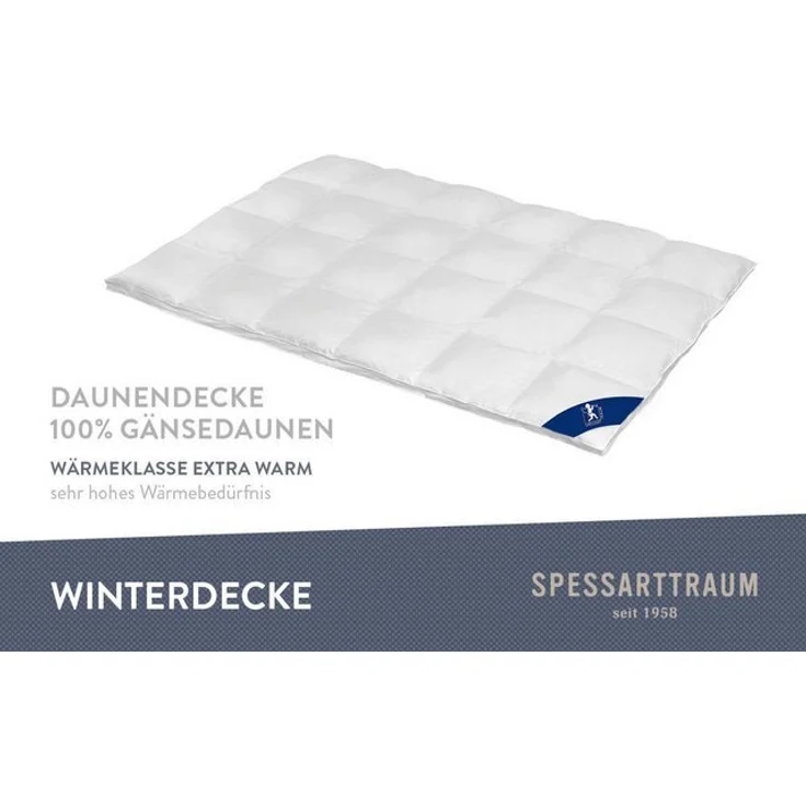 SPESSARTTRAUM Gänsedaunenbettdecke Premium****, hergestellt in Deutschland, Bettdecken für Sommer, Winter, Füllung: 100% Gänsedaunen, Klasse 1, Downpass zertifiziert, Bezug: 100% Baumwolle, nachhaltig (Made in Green), Hausstauballergiker geeignet, 4 Wä... – Bild 4
