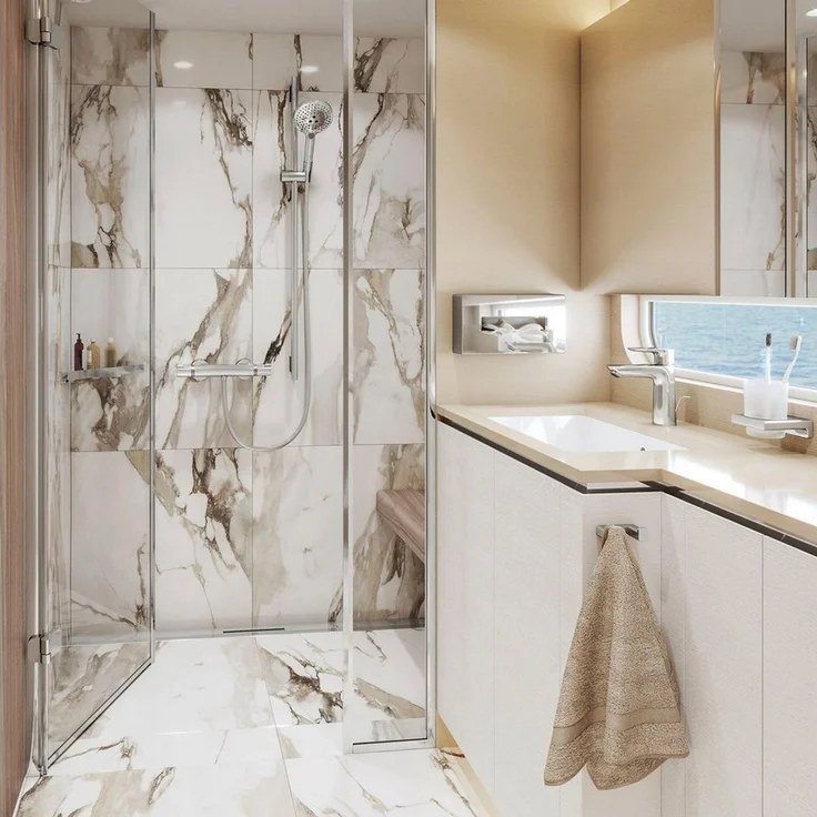 hansgrohe Handtuchhaken AddStoris, Badezimmer, (Handtuchhaken doppelt, Befestigungsmaterial, Montageanleitung), kratzfest und rostfrei – Bild 3