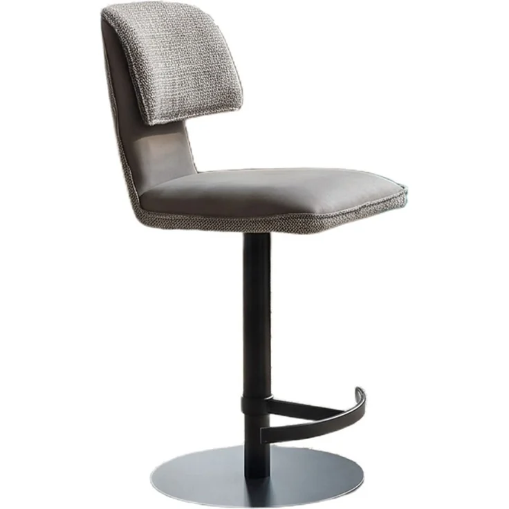 KAWOLA Barhocker LILIANA Barstuhl drehbar Stoff grau 91 x 61 x 46 cm – Bild 3