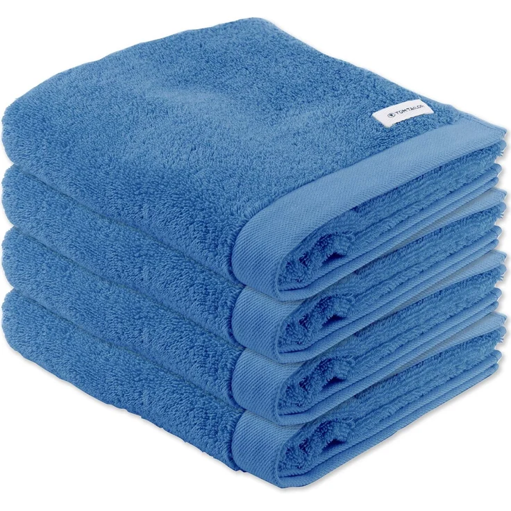 TOM TAILOR Handtuch, 4er Pack - Color Bath Towel, Frottier, Baumwolle Blau 50x100cm – Bild 1