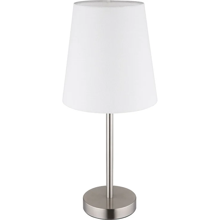 Tischleuchte, nickel-matt, Textil, weiß, E14, H 45 cm – Bild 8