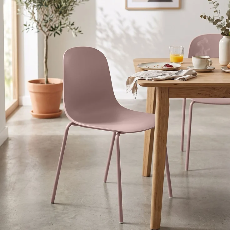 CLP Stapelstuhl Hardin mit ergonomischer Kunststoffschale und stabilem Metallgestell - Farbe:pink – Bild 3