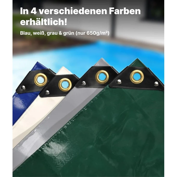 NEMAXX PLA810 Premium Abdeckplane 800x1000 cm grau mit Ösen, 650 g/m² PVC wasserdicht&reißfest, hochwertige Plane universell für LKW, Pool, Holz Gartenmöbel, Abdeckung, Schutzplane, Gewebeplane, 80m² – Bild 7