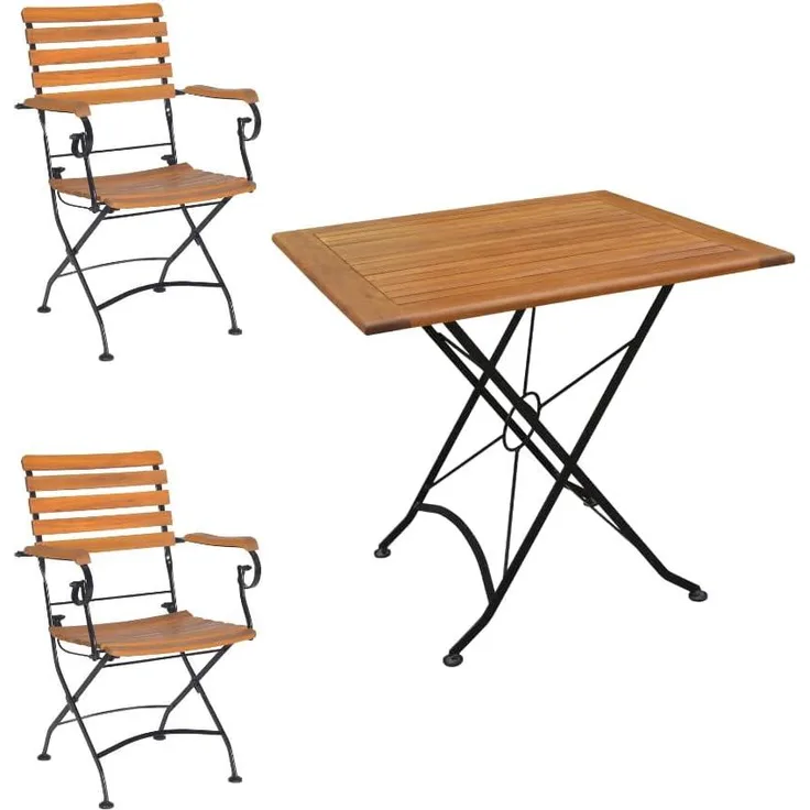 acamp 2x57434 Lindau Klappsessel 1x56726 Lindau Tisch 80x80 cm